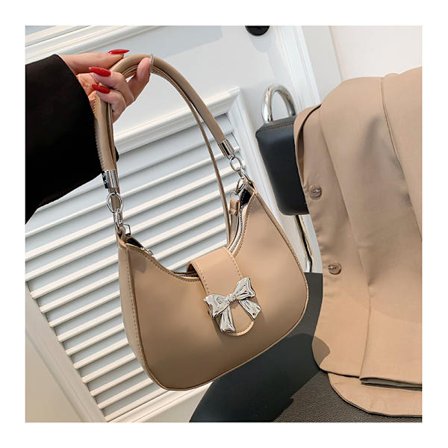 Textur, mode, västerländsk rosett, enkel enfärgad, crossbody, enkel axel, underarmsväska för kvinnor