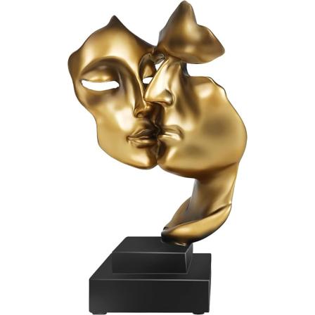 Gyllene dekorativ modern skulptur, vattentät, stabil placering Lämplig för vardagsrum, bar, sovrum, kontorsdekoration