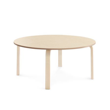 Tisch ELTON, Ø 1200x530 mm, Linoleum beige, Birke