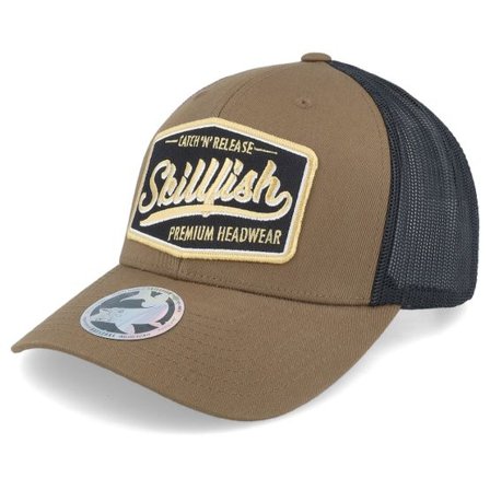 Skillfish - Brun trucker Keps - Premium Fishing Retro Coyote Brown/Black Trucker @ Hatstore
