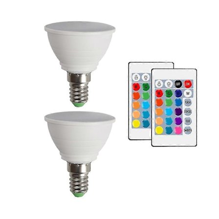 E14 LED Pære Smart Lyspære Farve Spotlight Neon Skilt RGB med Controller Lys Belysning Dæmpbar