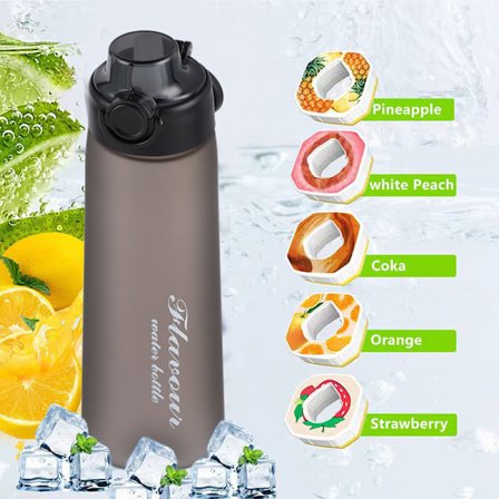 Air Water Up Flaske 900ml Air Starter Pack Smakstilsatt Vannflaske med Duftkapsler for Camping
