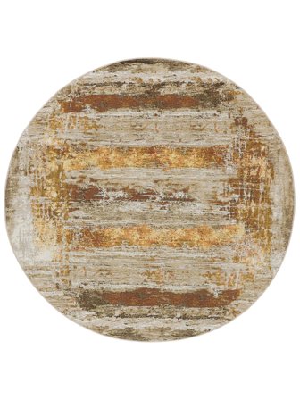 Washable Indoor/Outdoor Rug Abstract Gillian Gold/Multicolor Round Oeko-Tex