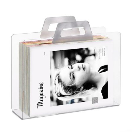 Magasinhylde i transparent akryl