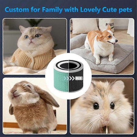 3-pakning Absorber Erstatningsfilter for Core 300 og Core 300S Luftrenser Core 300-RF HEPA Filter Erstatning, A