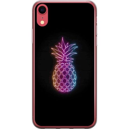 Kompatibelt Mobildeksel til Apple Apple iPhone XR Neonlysillustrasjon av ananas i fargerikt lys mot svart bakgrunn