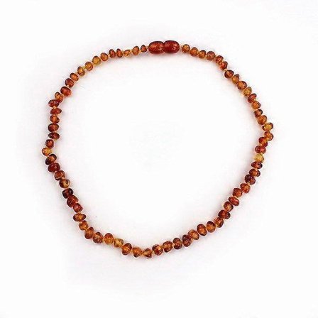 Østersøen Naturlig Rav Baby Bidering Gave 33cm Uregelmæssig Naturlig Rav Halskæde Ild (LGL)