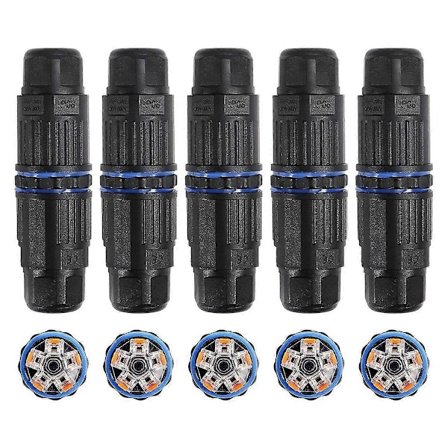 5 STK IP68 Vandtæt Samledåse, Udendørs 5-benet Kabelstik, til 3,5-10 mm Ledningsområde (AC 250V, 16A)