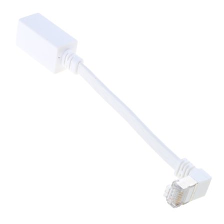 CAT7 Ethernet forlængerkabel 90 graders nedadvinklet han til hun RJ45-stik