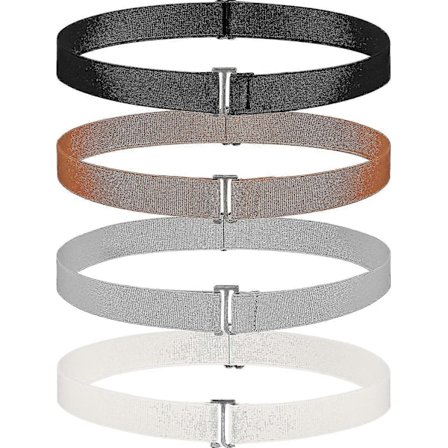 4-pakning Dame Usynlig Belte Uten Synlig Spenne Elastisk Stretch Midjebelte Med Flat Spenne