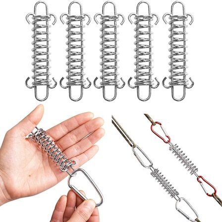 5 stk. teltfjeder spænde, rustfrit stål fjederlås, solsejl fastgørelse