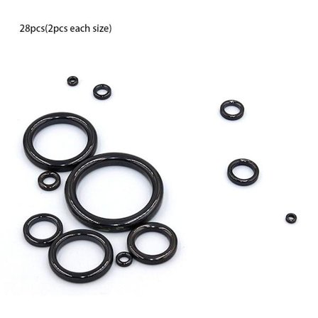 28stk Fiskestang Wire Ring Fiskesnøreføring SVART-28STK