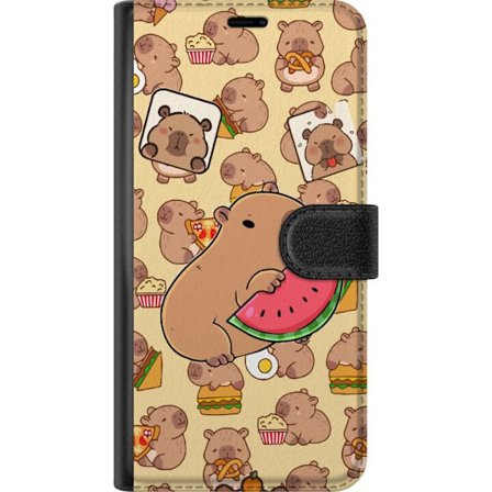 Kompatibel Tegnebogsetui til Samsung Samsung Galaxy A16 5G Søde capybaraer nyder vandmelons pizza og popcorn i et varmt og legesygt design, der spred