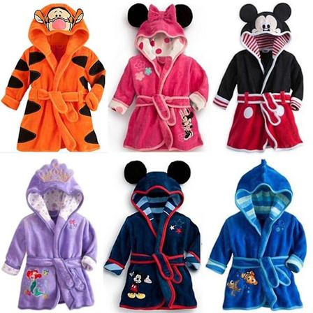 Barnepyjamas med hette i fleece med Mikke Mus for gutter og jenter Black 1-2 Years