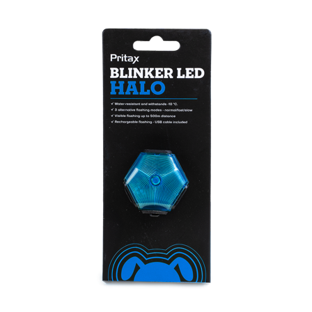 Pritax - Blinkende LED-halo, 5 cm, blå - Hund - Halsbånd - ZOO.no