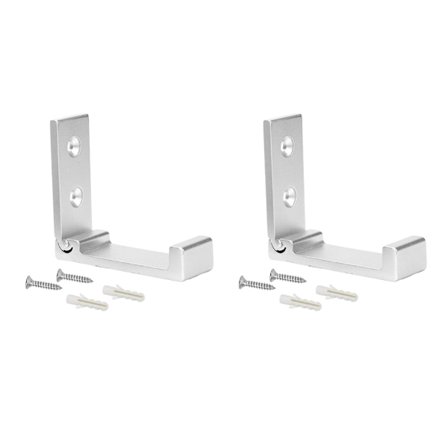 2 st Klädkrokar Handdukskrokar Klädhängare Väggdörr Klädhängare Aluminiumlegering Fällbara Krokar (silver)