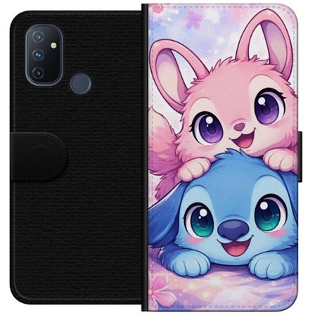Kompatibel Tegnebogsetui til OnePlus OnePlus Nord N100 Sød kawaii illustration med pink og blå fantasidyr, store øjne og bløde farver perfekt til