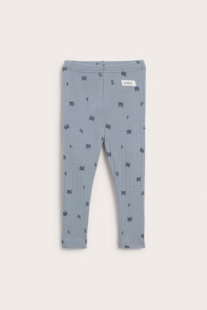 Newbie | Mønstret leggings i merinoull | Lyseblå