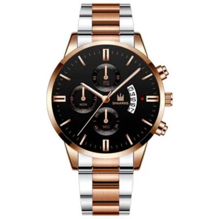Nye Mænd Luksuriøse Berømte Topmærke Kalender Se På Mænds Mode Casual Dress Ure Militære Kvarts Armbåndsure Rustfrit Stål 11Black-Rose