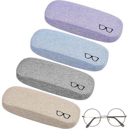 4 stk. Hør Lærred Hårde Brilleetuier, Solbrille Beskyttelsesboks