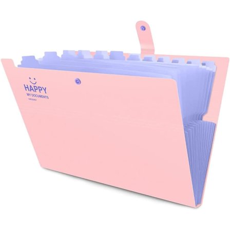 Expanderande Filmapp, Filorganisatör, A4 Filmapp, Hög Kapacitet, Lätt att Bära, med Spänne och 12 Fack