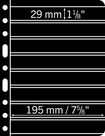 VARIO lommer - 8 striber - Sort - Pakke med5 stk.,fra Leuchtturm
