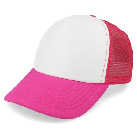 Beechfield - Rosa trucker Keps - Fuchsia/White Vintage Foam Trucker @ Hatstore