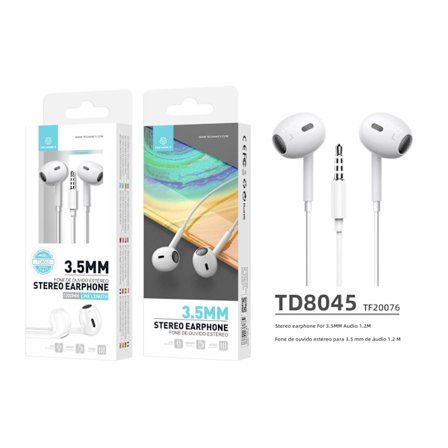 2 Typer Av Passform/White Earphones 3,5 mm Plug-in-ear/Classic in-ear