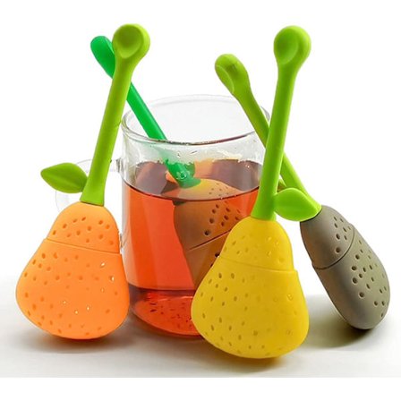 Tesil, tesil, tesilfilter, tesilfilter lämplig för 4 stycken med teplatta silikon för dricksflaskor tesil, tesilkula flaskor gul gr