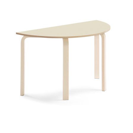 Tisch ELTON halbrund, 1200x600x710 mm, Laminat Birke, Birke
