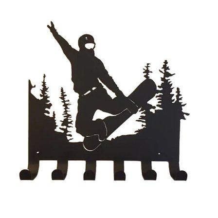 Ski Metal Vægdekoration Skiløber Stativ Multifunktionel Vintersport Nøgleholder Krog