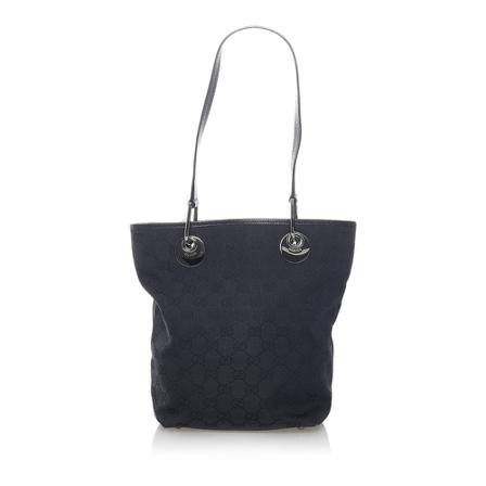 Gucci Vintage, Pre-owned GG Canvas Eclipse Tote Zwart, Dames, Maat:ONE Size