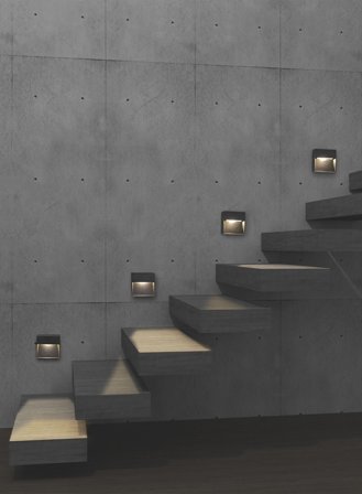 Arca step utelampe vegg - sort