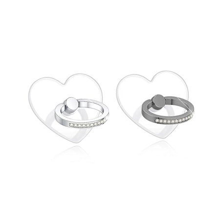 Transparent Hjerte Telefon Ring Holder, Transparent Ring Telefon Holder med Diamant Ring (LGL)