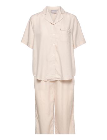 Lexington Home Arianna Lyocell/Viscose Jacquard Dot Pajama Set Beige