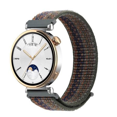 18MM Sport Nylon Loop Band för Xiaomi Mi Smart Watch Armband Dam Armband För Garmin Vivoactive 4S/Venu 2s Correa Armband Svart med blå