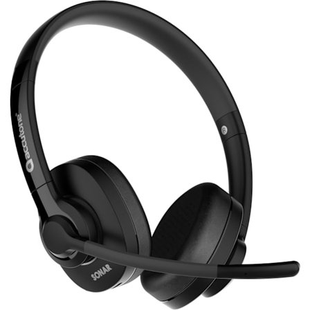 Accutone Sonar 60 Dual Bluetooth & USB Wired Headset with NC Mic, Long-Enduring Battery for PC/Mac & Cell Phones. Works with MS Teams/Skype/Zoom
