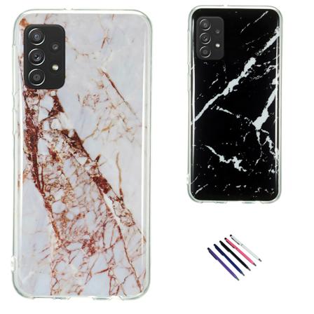 Samsung Galaxy A52/A52 5G - Suojaava marmori-kuori Vit