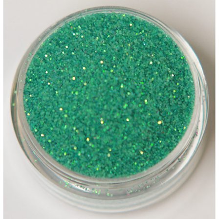 Finkornet glitter grøn-blå