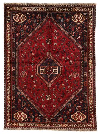Hand Knotted Persian Qashqai Fine Rug 160X214 Black/Dark Red