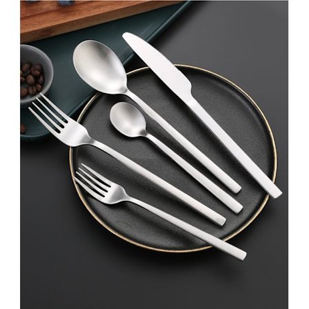 Hopea-astiasto, 24 osaa Ruostumattomasta Teräksestä Valmistettu Pöytäveitsisetti, I