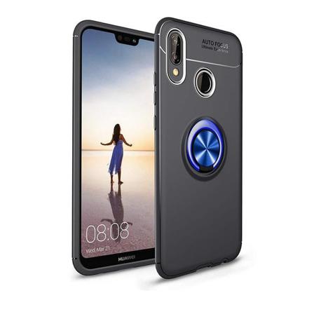 Huawei P20 Lite - Ring Skal - Svart/blå Svart/blå