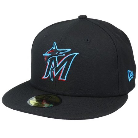 New Era - MLB Svart fitted Keps - Miami Marlins Authentic On-Field 59Fifty Black Fitted @ Hatstore