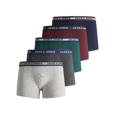 Jack & Jones, Bokserki Oliver 5 Pack Szary, Mężczyzna, Rozmiar: L