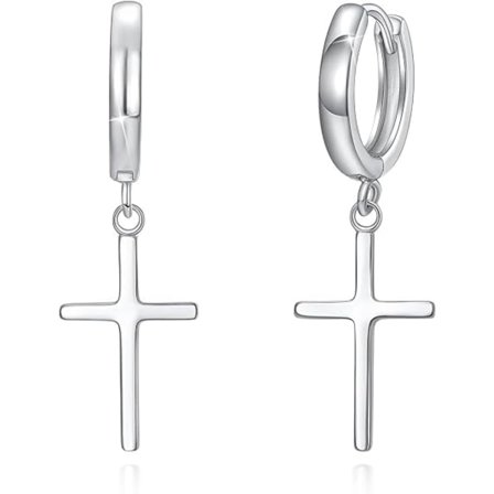 925 Sterling Sølv Kors Øredobber - Delikate og lette korsøredobber for menn og kvinner
