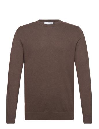 Slhberg Crew Neck Noos Selected Homme Brown