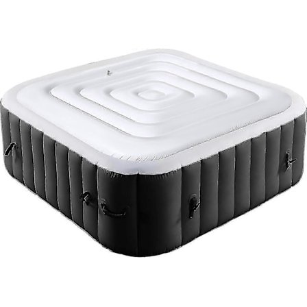 4.4Ft Oppustelig Spabad Cover - Energibesparende Låg til Firkantet Spabad - Foldbart Beskyttende Regnslag