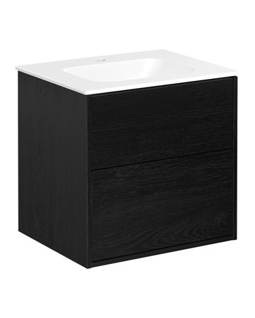 Gustavsberg Artic GB71ACVU60TKSW Kommodpaket svart askfaner/mattvit, 60 cm, 2 lådor Svart askfaner/mattvit, Badrum