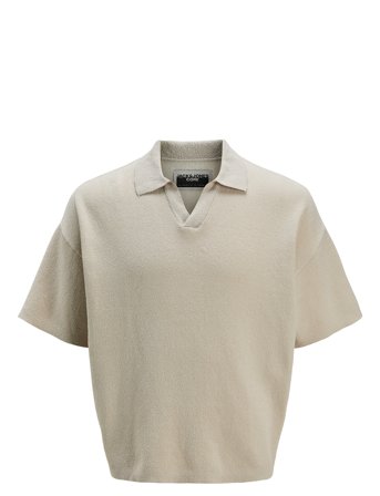 Jack & Jones Jcohorizon Knit Ss Polo - Cream - XL