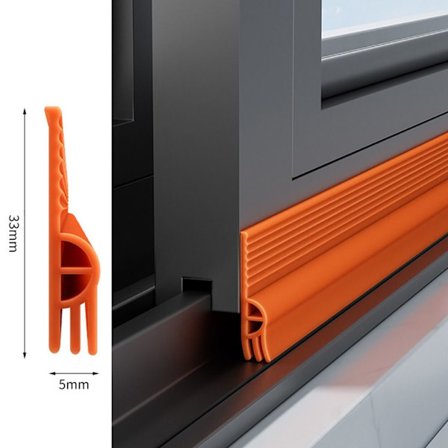 2/4M Tetningslist for skyvevindu, trekkstopper ORANGE 4M